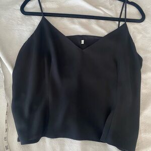 Y2K Black Spaghetti Strap Flowy Crop Top